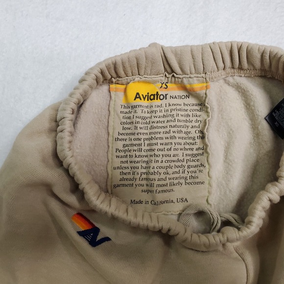 Aviator Nation Womens Sweatpants Tan 5 Stripe Ombre Joggers Soft Cozy Size XS - Picture 3 of 6